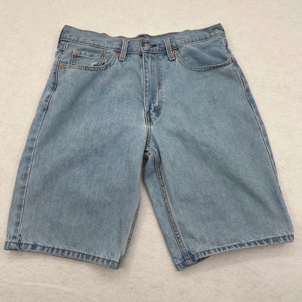 Levis 469 Loose Fit Denim Shorts Mens W32 Light Wash Blue 39434-0015